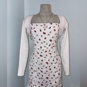 Floral Print White Dress